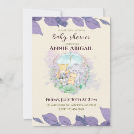 Convite Roxo Chá de fraldas neutro