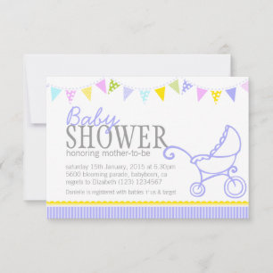 Convite roxo de carrinho de carrinho de Chá de fr