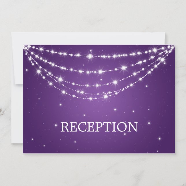 Convite Roxo de Corrente Espontada de Recepção Elegante (Frente)