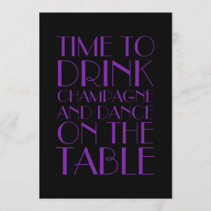 Convite roxo do aniversário do Flapper