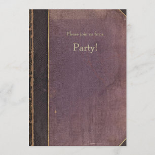Convite roxo do livro do vintage