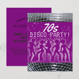 Convite Roxo do Partido da Dança Disco | Festa do Tema da