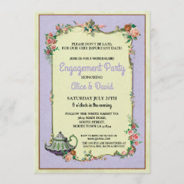 Convite Roxo do partido do casal do bule do noivado do