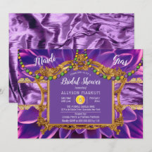 Roxo | Dourado Chá de panela Floral Mardi Gras