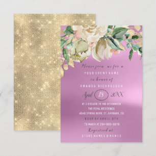 Convite Roxo Dourado da faísca da refeição matinal da f