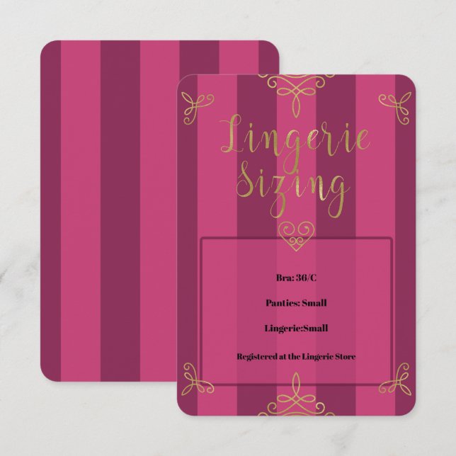 Convite Roxo Dourado Lingerie Moderna Inserção de Dimensio (Frente/Verso)