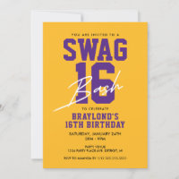 Roxo e Amarelo Swag 16 Aniversário