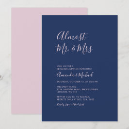 Convite Roxo e Azul Marinho | Jantar de Ensaio Minimalista