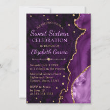 Roxo e Dourado Agata brilhante e mármore Doze e De