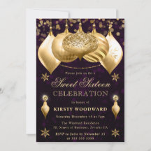 Roxo e Dourado Enfeites de Brilho Sweet Sixteen
