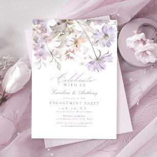 Convite Roxo Elegante Botânico Floral Boho Ensaio