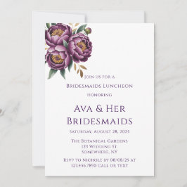 Convite Roxo Elegante Bridesmaids Luncheon