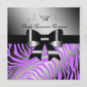 Convite roxo elétrico do Shimmer da zebra 311-Night
