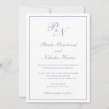 Roxo Empoeirado Clássico Casamento Elegante
