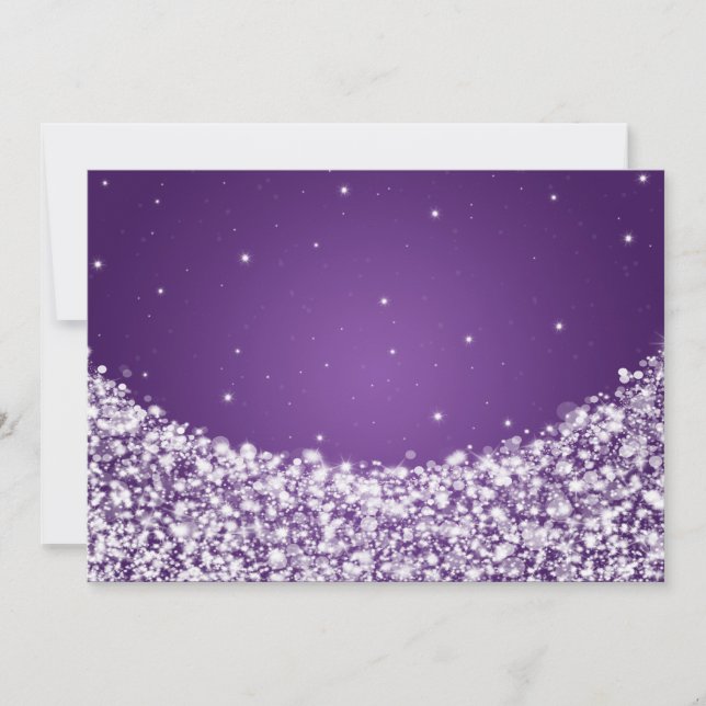 Convite Roxo Esmagador das Estrelas de Recepção Elegante (Frente)