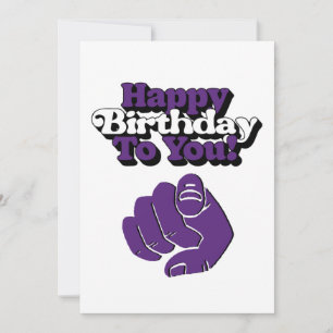 Convite Roxo Feliz Aniversário Para Você