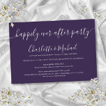 Convite Roxo Feliz Para Sempre Após O Casamento De Festa<br><div class="desc">Apresentando nomes de estilo de assinatura,  este elegante roxo feliz para sempre após o convite de festas de recepção de casamento pode ser personalizado com suas informações em caracteres quicos. Projetado por Thisnotme©</div>