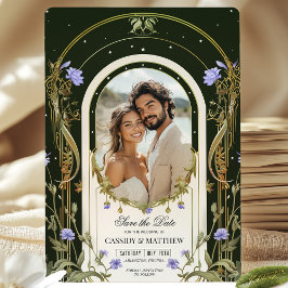 Convite Roxo Floral Salve a Data com Foto