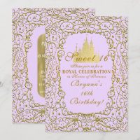 Roxo Lavanda e Dourado Princesa do Castelo Doce 16