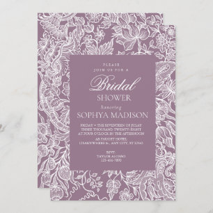 Convite Roxo Lilac Elegante Art Wildflower