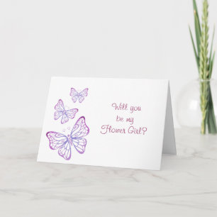 Convite Roxo Mauve Rosa Classe Borboleta Menina das Flores