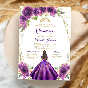 Convite Roxo Mis Quince, Lilac Quinceanera
