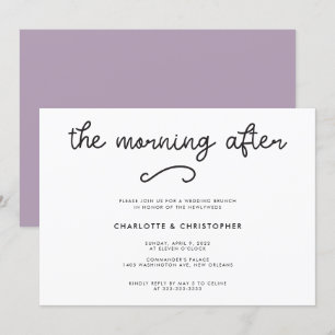 Convite Roxo Moderno A Manhã Seguinte Pós Casamento