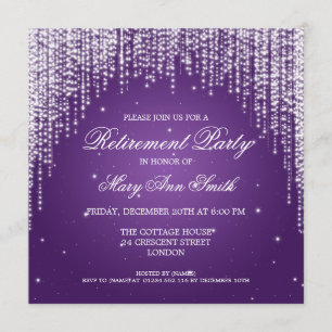 Convite Roxo Noturno da Noite do Elegante