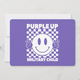 Convite Roxo Para Crianças Militares Mês Militar