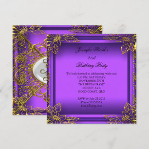 Convite Roxo Para Todas as Ocasiões Elite Elegante Festa D