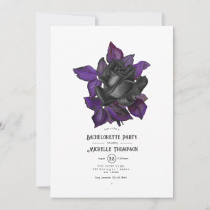 Convite Roxo Preto e Dourado Baderna Gótica de Solteira