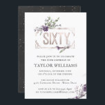 Convite Roxo Real | Aniversário do Quadro de Folha de Orna<br><div class="desc">Um simples, mas lindo convite para aquarelas. Esta Vintage Inspirou o Aniversário, em carvão e folha de papel Real Purple Faux é o convite perfeito para dar o tom a uma festa incrível! Adicione seu texto personalizado a este design usando as caixas "Editar este modelo design" no lado direito do...</div>