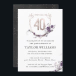 Convite Roxo Real| Ornamentado Floral Foil Frame Aniversár<br><div class="desc">Um convite simples, mas lindo, para aquarela. Este Convite de Aniversário Inspirado pela Vintage, em carvão e folha de papel Real Purple Faux é o convite perfeito para dar o tom a uma festa incrível! Adicione seu texto personalizado a este design usando as caixas "Editar este modelo de design" no...</div>