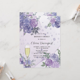 Convite Roxo Roxo Brunch e Bubble