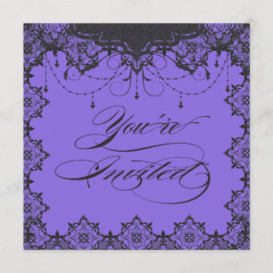 Convite Roxo Roxo Romance Resplendente