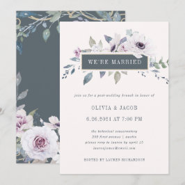 Convite Roxo Suave Floral Blush e Cinza | Nós somos Casado