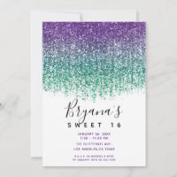 Roxo Turquesa Brilhante Purpurina Doce Aniversário