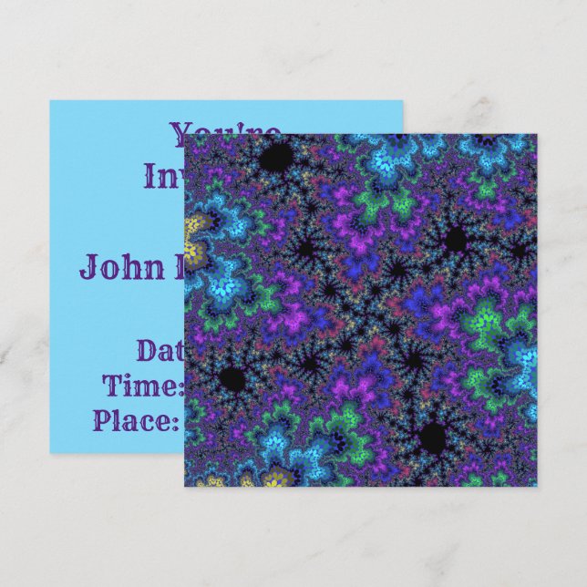 Convite Roxo Watercolor Speckle (Frente/Verso)