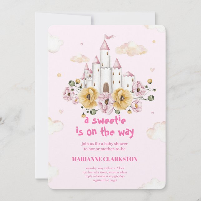 Convite Royal Baby Shower in the Dream Castle (Frente)