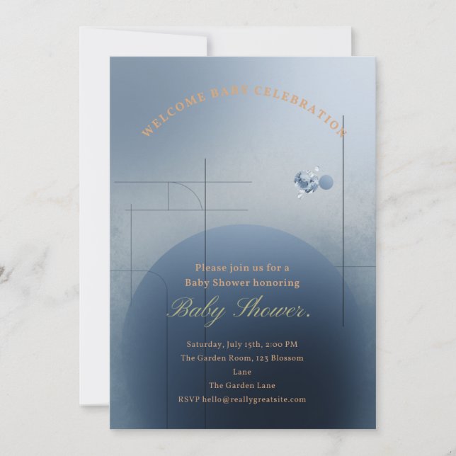 Convite Royal Baby Shower Invitation – Little Prince  (Frente)