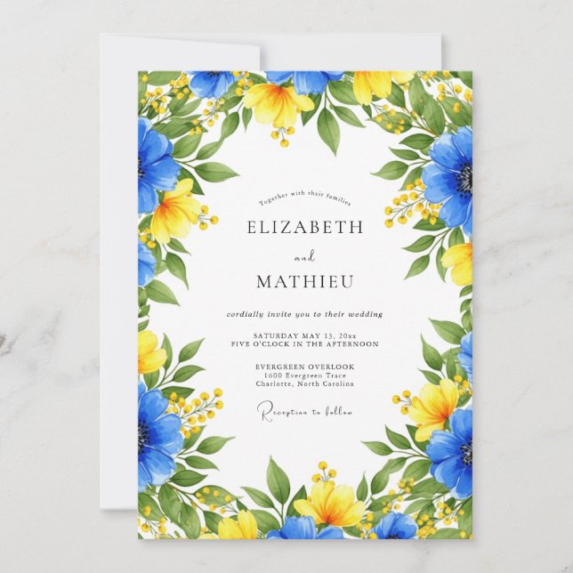 Convite Royal Blue Alluring Summer Wedding (Frente)