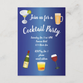 Convite Royal Blue Cocktail Party