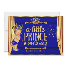 Royal Blue Dourado Draples Prince Chá de fraldas B