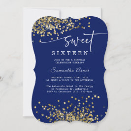Convite Royal Blue e prata Sweet Sixteen