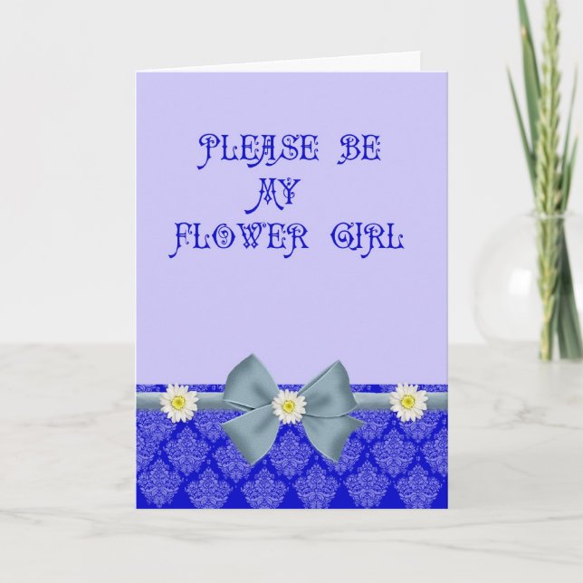 Convite Royal Blue Flower Girl Request (Frente)