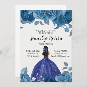 Convite Royal Blue Quinceañera
