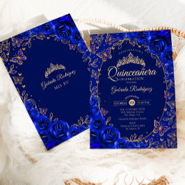 Convite Royal Blue Quinceanera