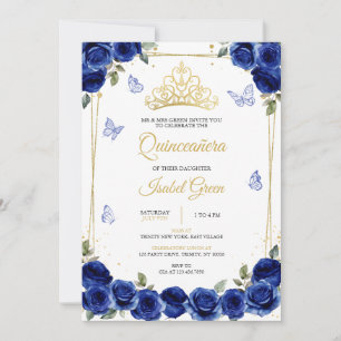 Convite Royal Blue Quinceañera