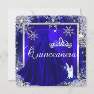 Convite Royal Blue Quinceanera 15 Elite Elegente Aniversár