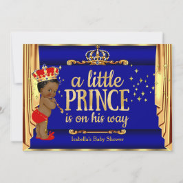 Convite Royal Blue Red Draps Prince Chá de fraldas Étnica